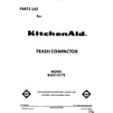 KitchenAid KUCC151T2 front cover diagram