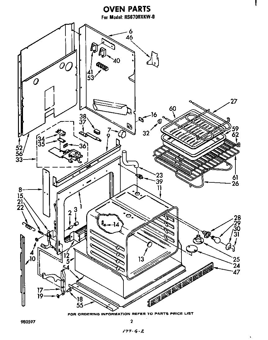 Whirlpool RS6700XKW0 oven diagram