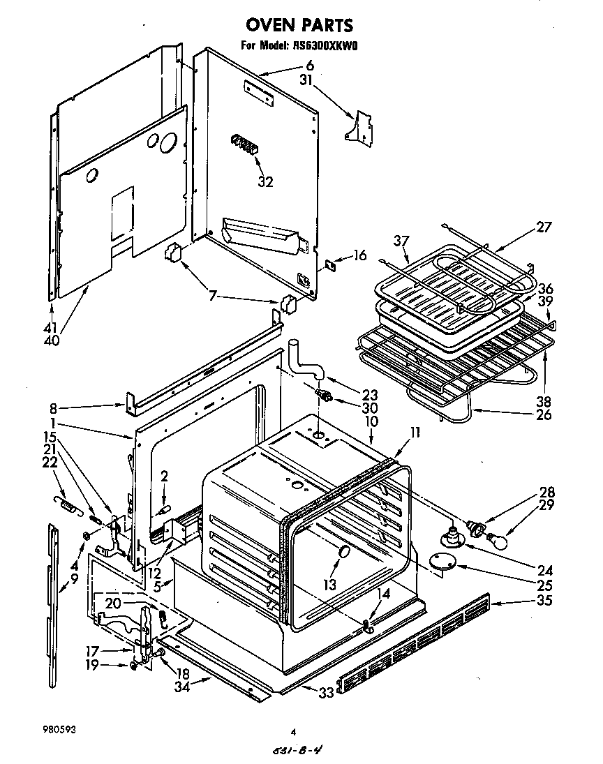 Whirlpool RS6300XKW0 oven diagram
