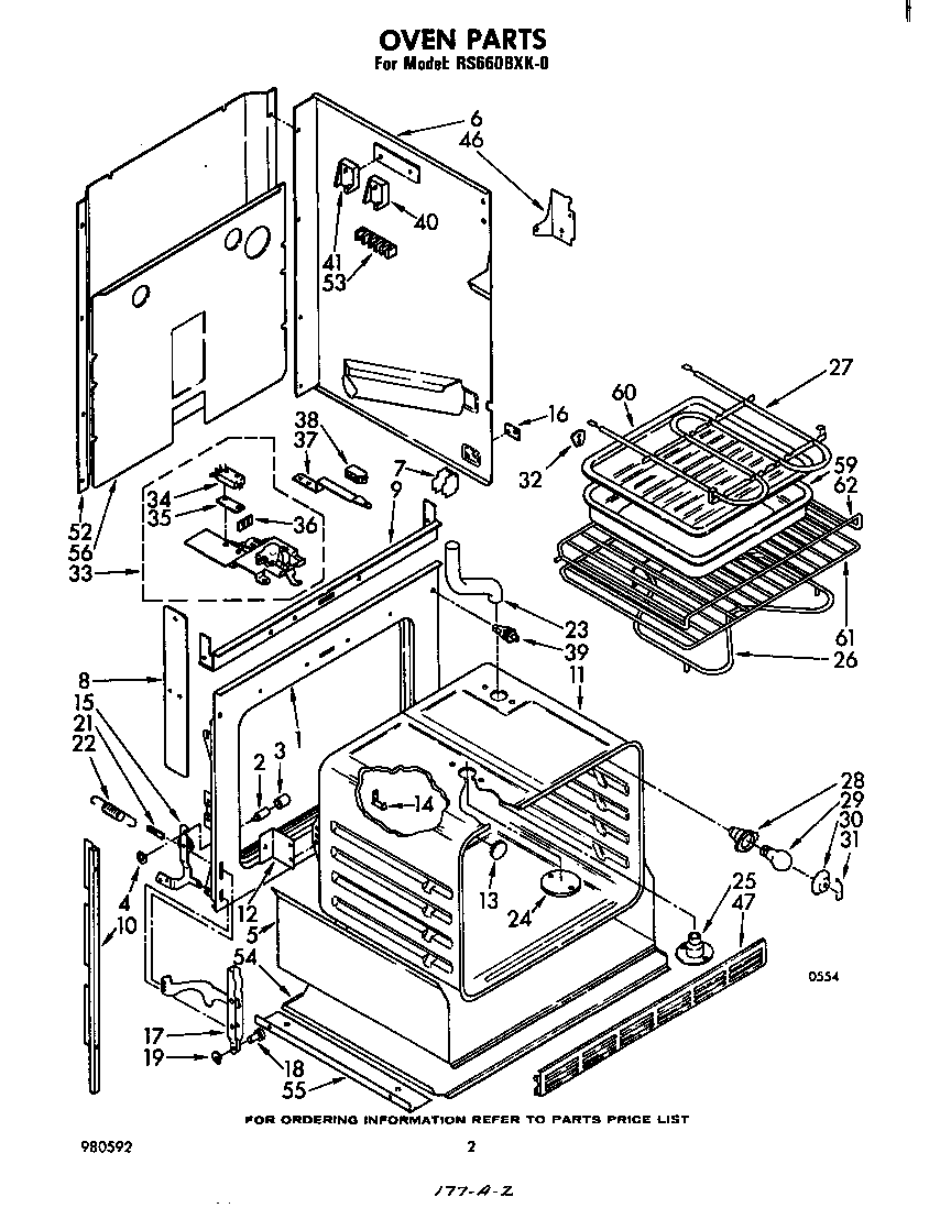 Whirlpool RS660BXK0 oven diagram