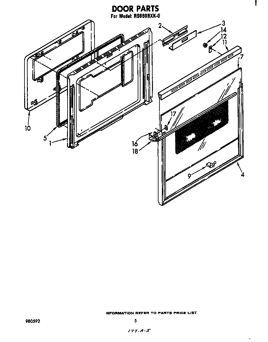 Whirlpool RS660BXK0 door diagram