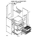 Whirlpool RGE1700P2 lower oven and frame diagram