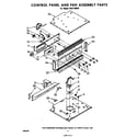 Whirlpool RGE1700P2 control panel and fan assembly diagram