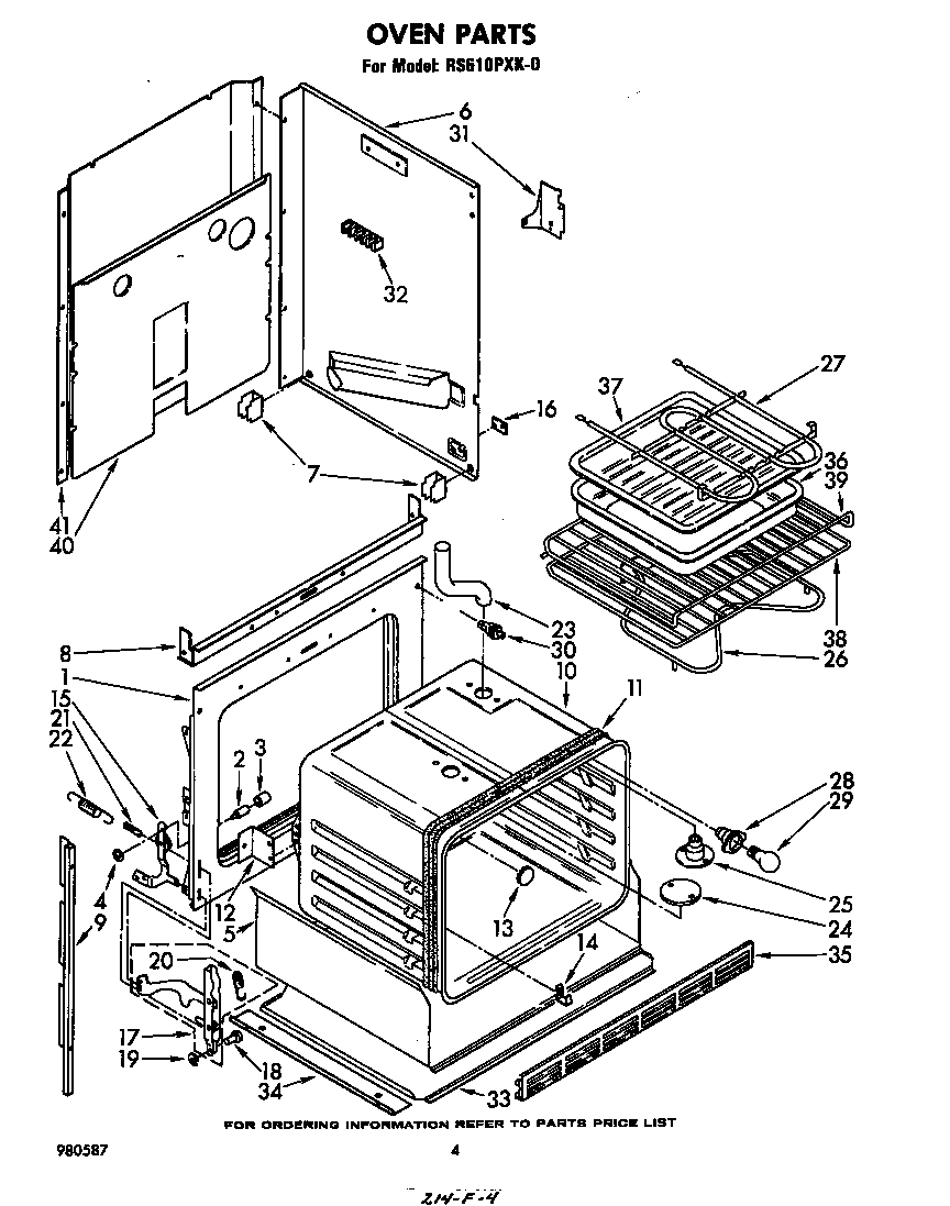 Whirlpool RS610PXK0 oven diagram
