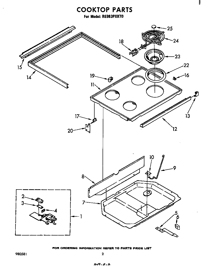Whirlpool RE963PXKT0 cooktop diagram