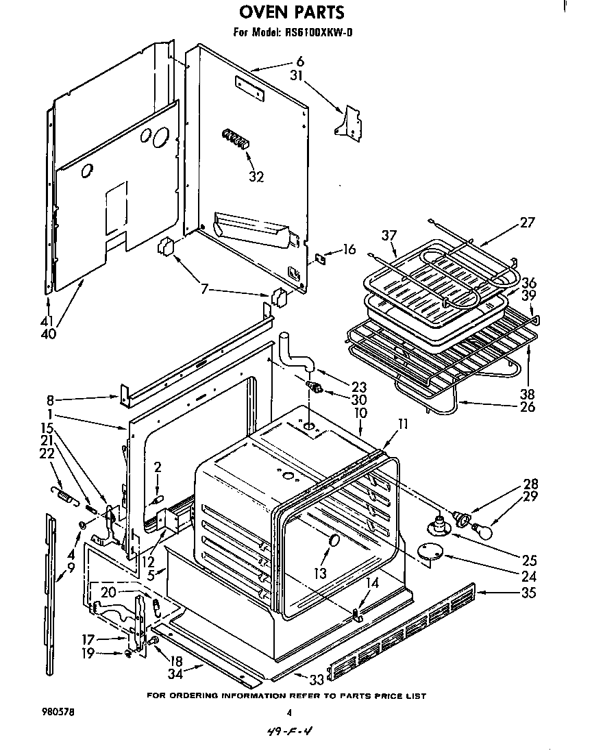 Whirlpool RS6100XKW0 oven diagram