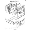 Whirlpool RJE385PW0 door and drawer diagram