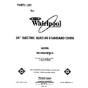 Whirlpool RB1000XKW0 front cover diagram