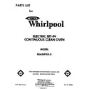 Whirlpool RS630PXK0 front cover diagram