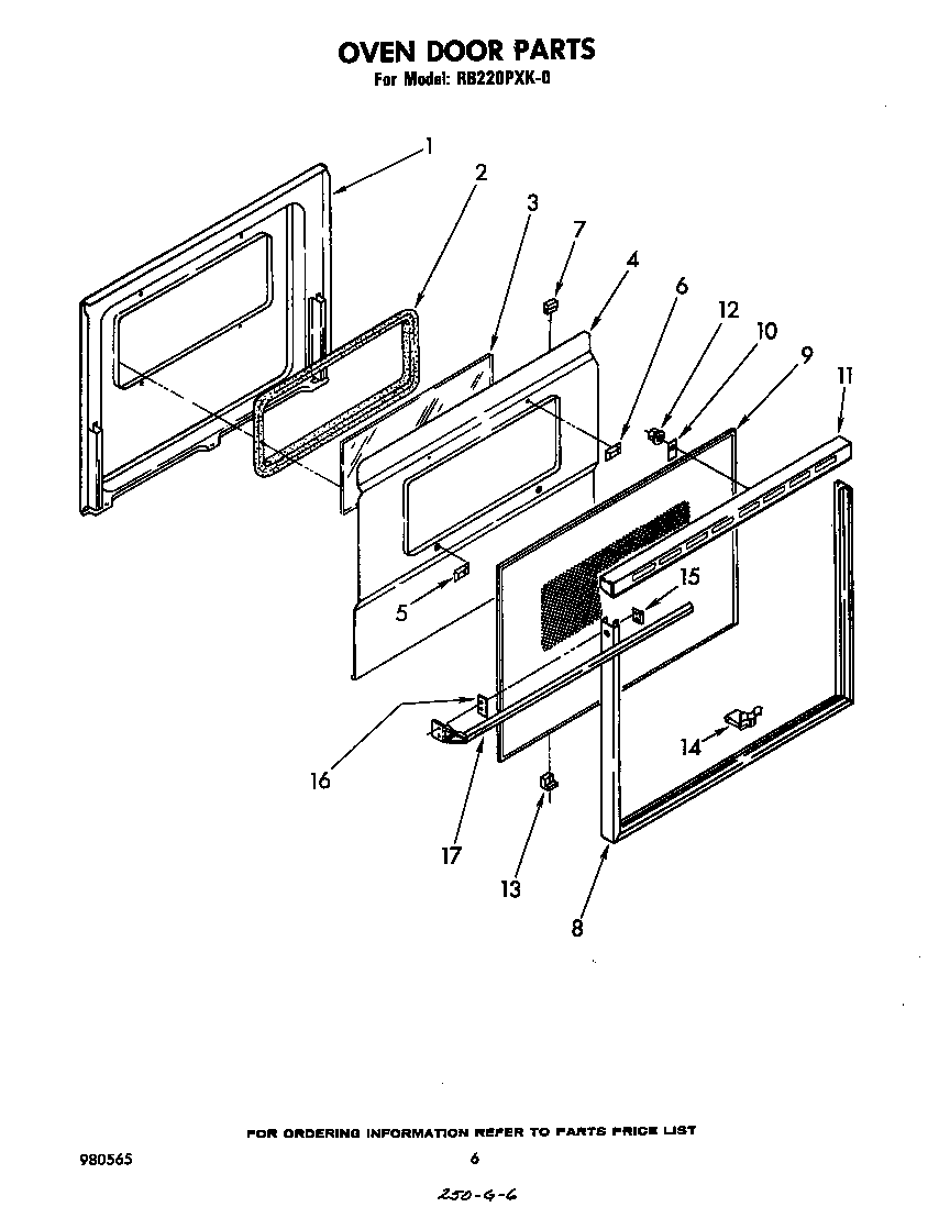 Whirlpool RB220PXK0 door diagram