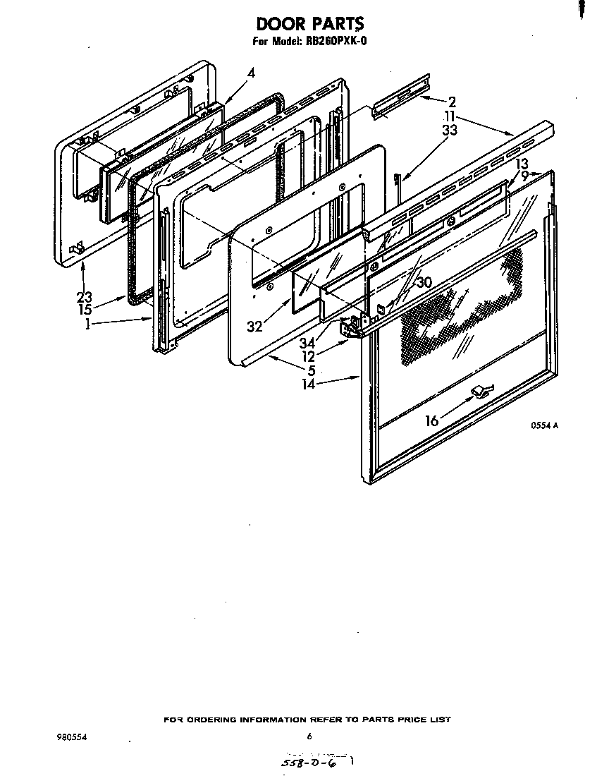 Whirlpool RB260PXK0 door diagram