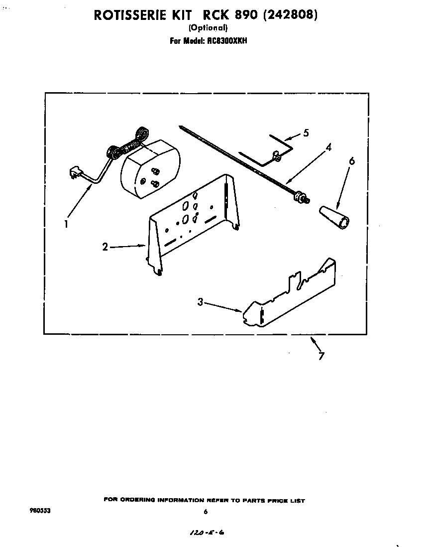 Whirlpool RC8300XKH ^rck890(242808) diagram