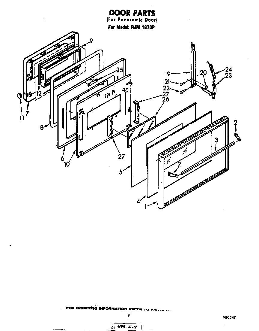 Whirlpool RJM1870P door diagram