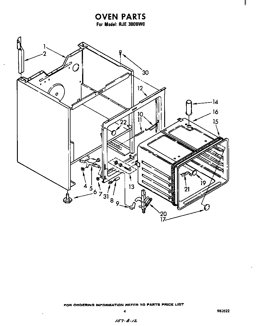 Whirlpool RJE3000W0 oven diagram
