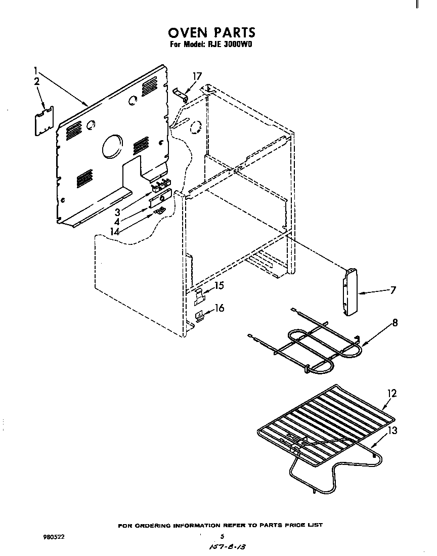 Whirlpool RJE3000W0 literature and optional diagram