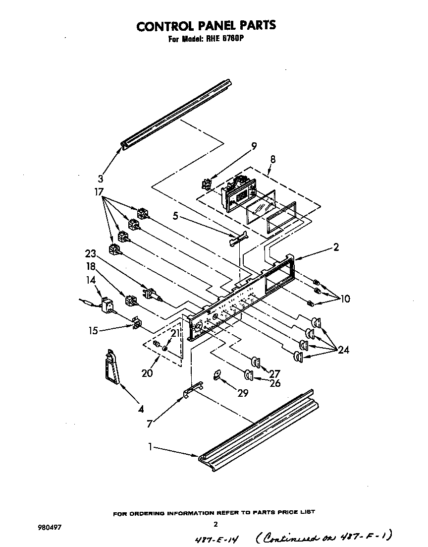 Whirlpool RHE6760P control panel diagram