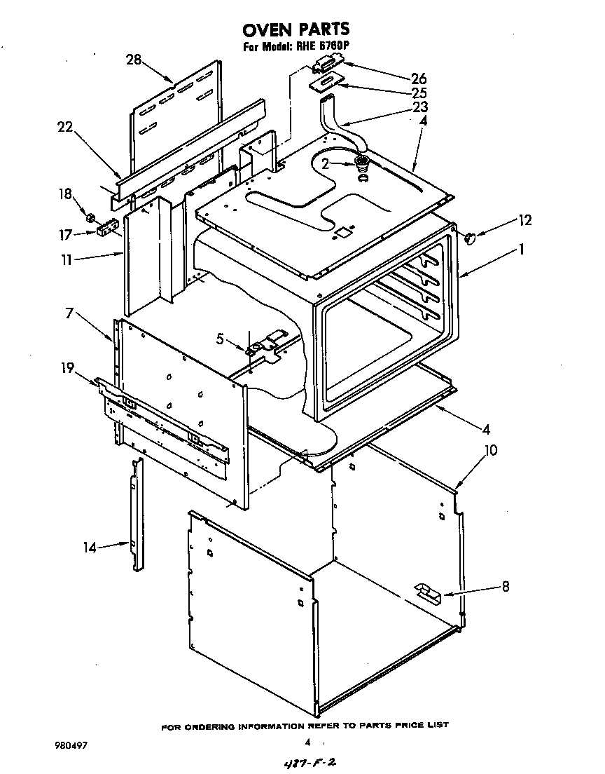 Whirlpool RHE6760P oven diagram