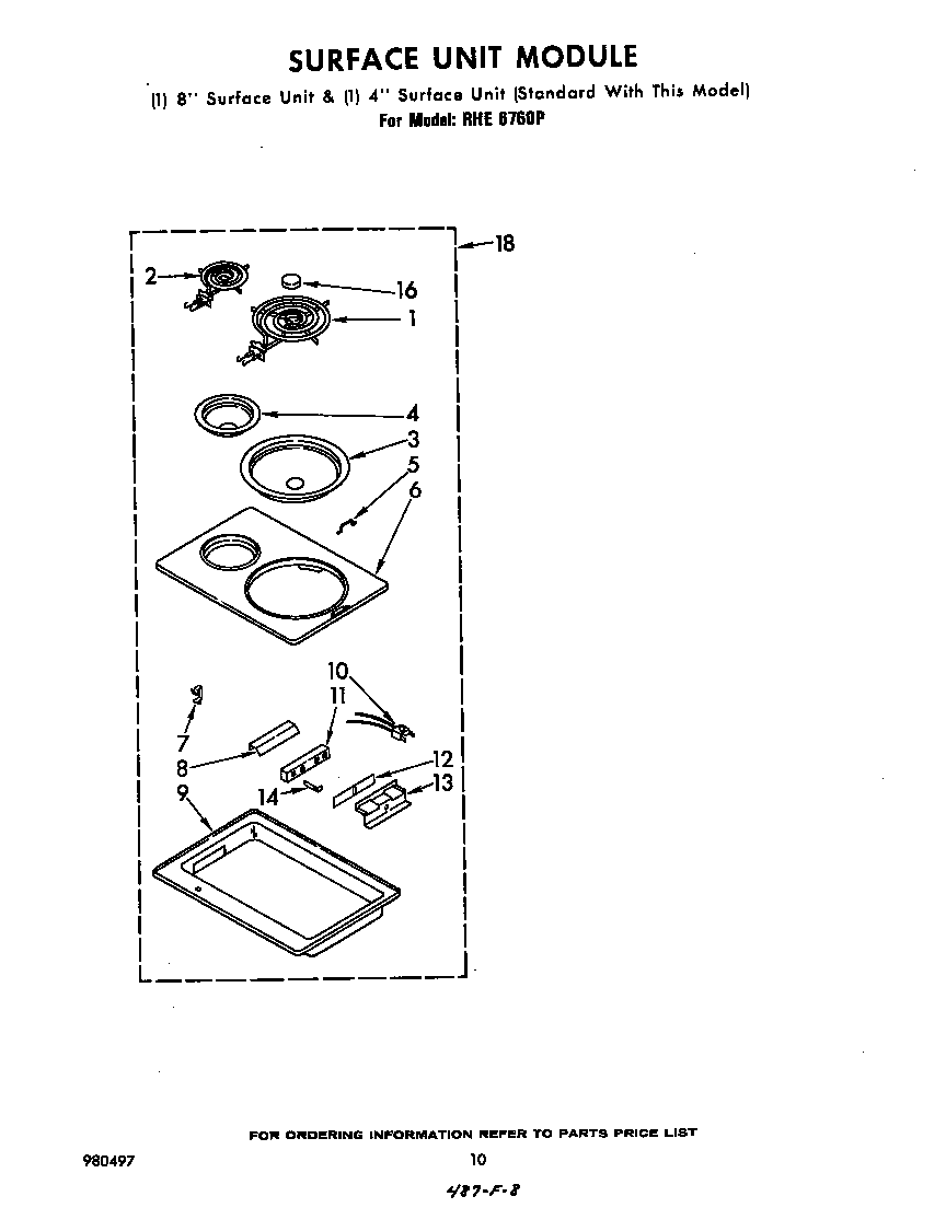Whirlpool RHE6760P surface unit diagram