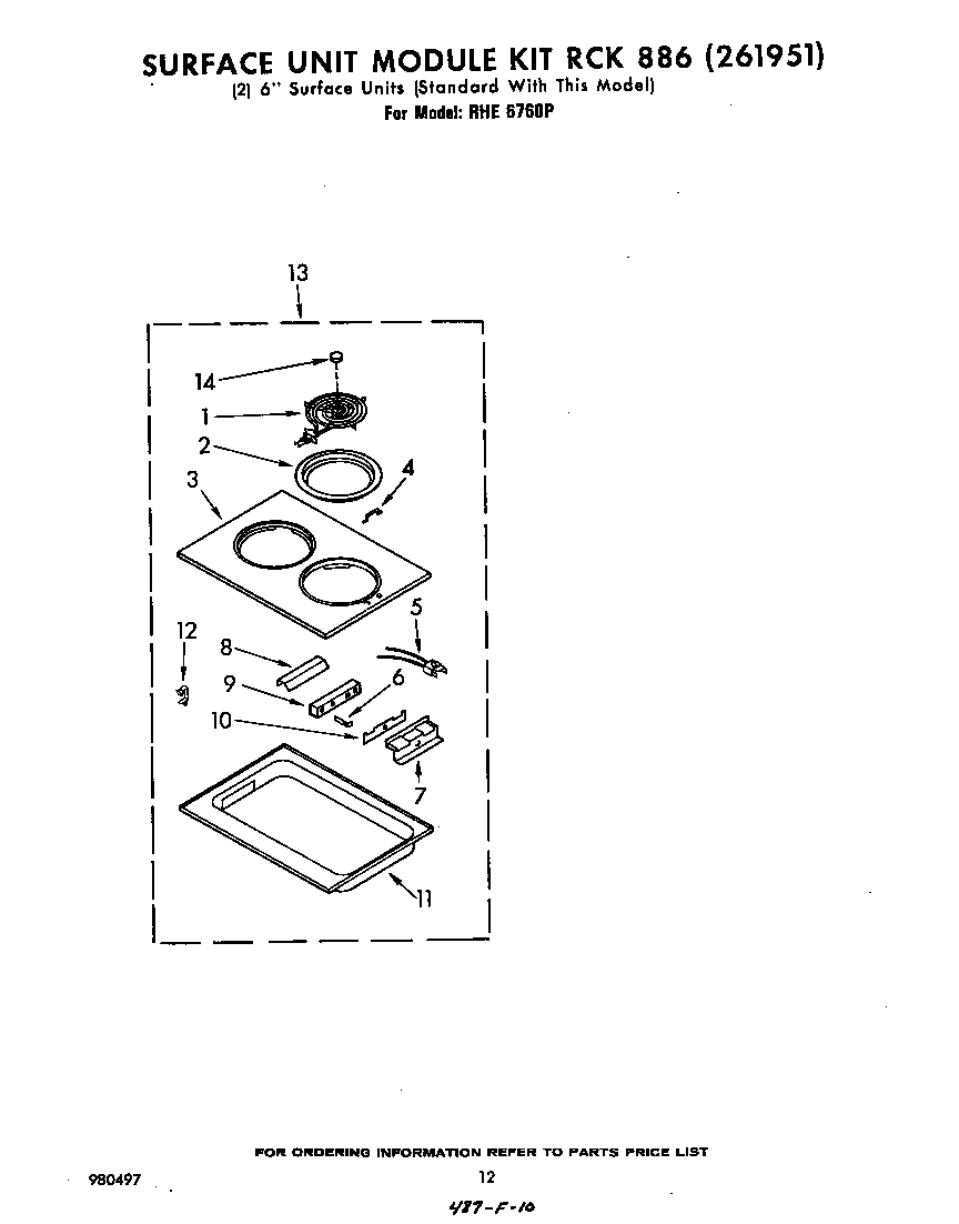 Whirlpool RHE6760P surface unit rck 886 (261951) diagram