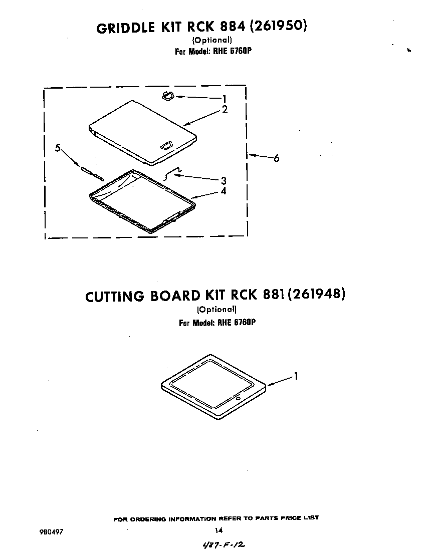 Whirlpool RHE6760P grille rck 884 (261950) diagram