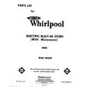 Whirlpool RHM2820P front cover diagram