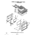 Whirlpool RHM2820P door and inner oven diagram