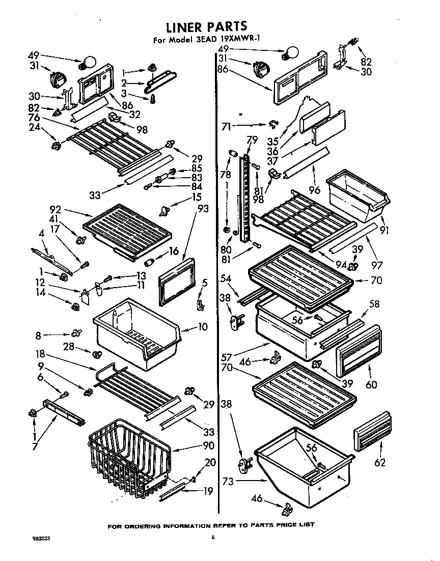 Whirlpool 3EAD19XMWR1 liner diagram