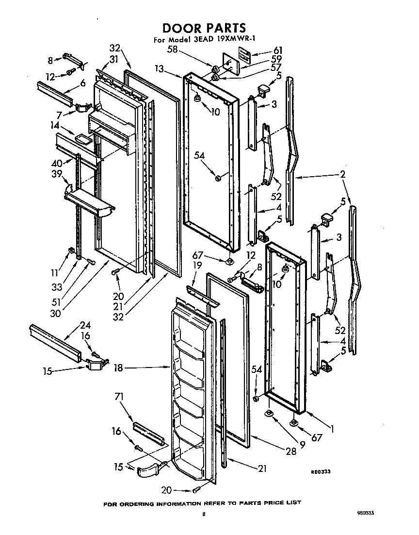 Whirlpool 3EAD19XMWR1 door diagram