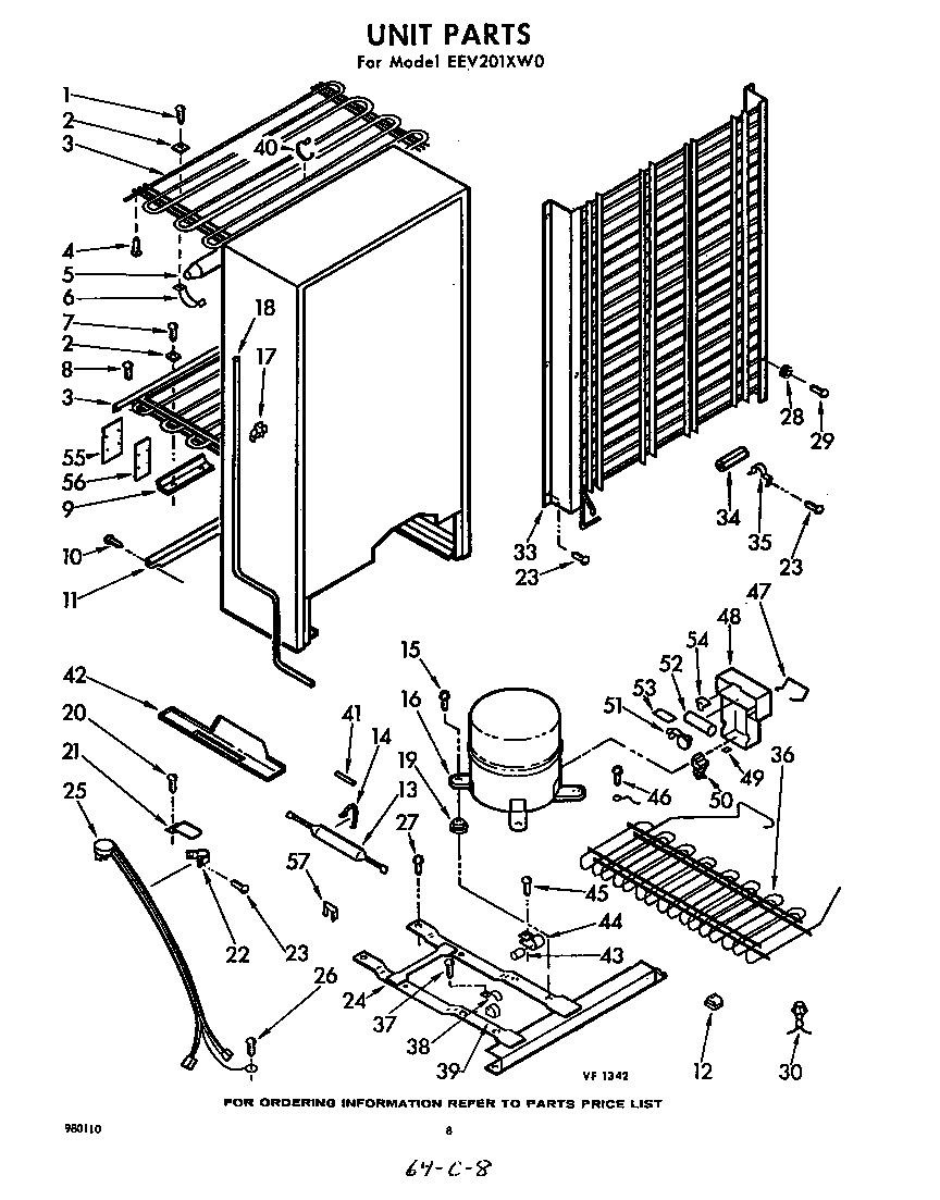 Whirlpool EEV201XW0 unit diagram