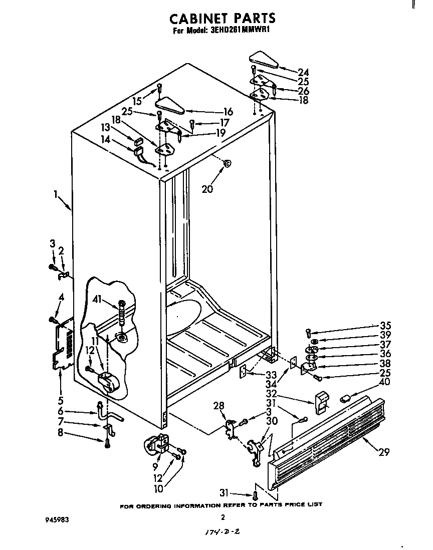 Whirlpool 3EHD261MMWR1 cabinet diagram
