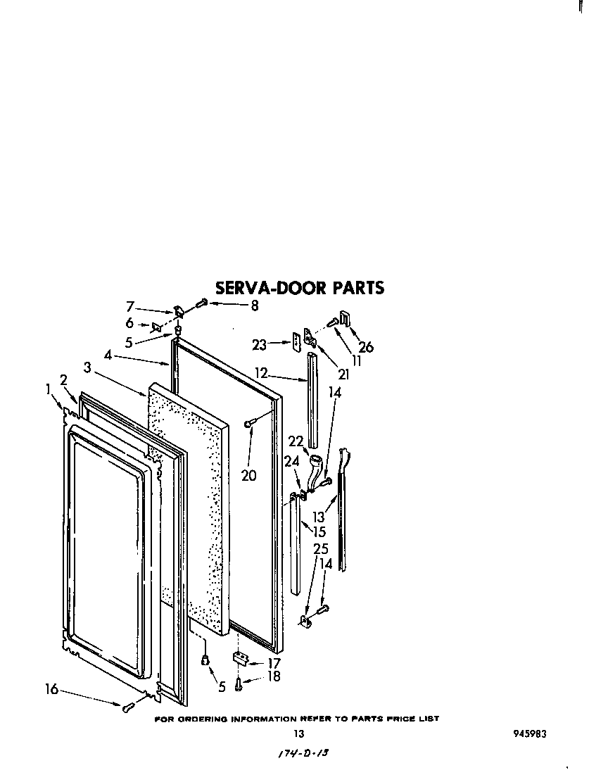 Whirlpool 3EHD261MMWR1 serva-door diagram