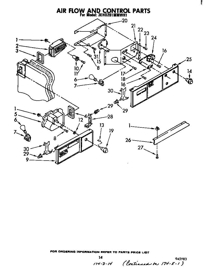 Whirlpool 3EHD261MMWR1 airflow and control diagram