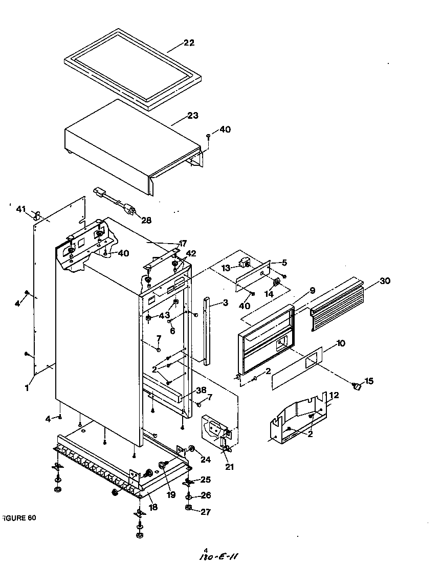 Roper 8963L20 cabinet and control diagram