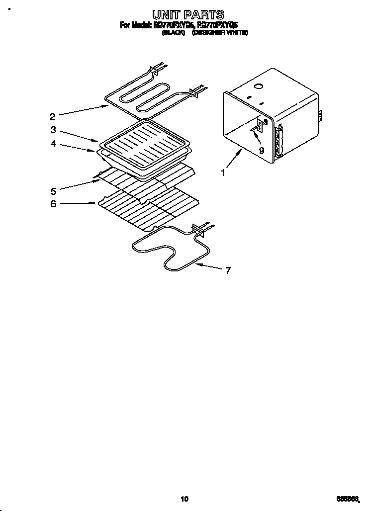 Whirlpool RB770PXYB5 unit diagram