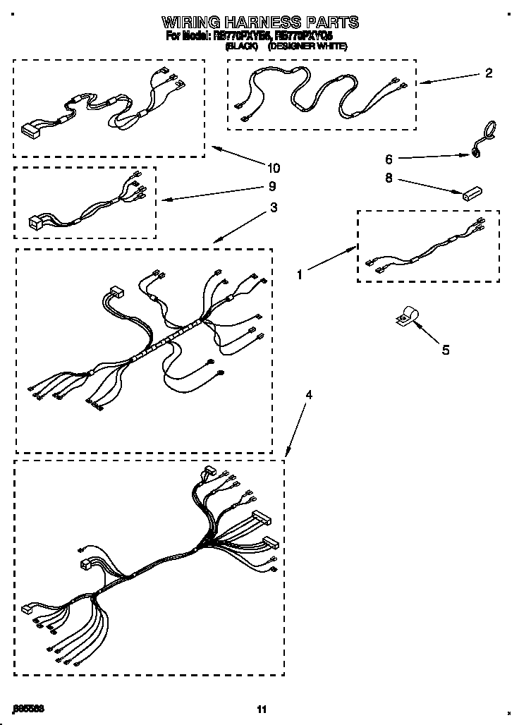 Whirlpool RB770PXYB5 wiring harness diagram