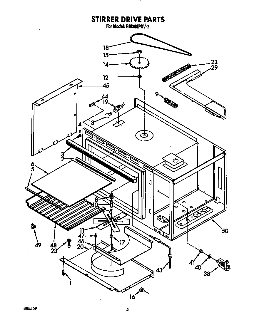 Whirlpool RM288PXV7 stirrer drive diagram