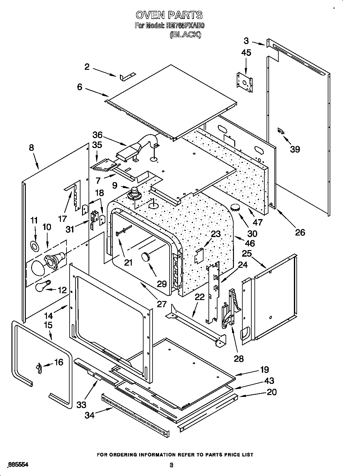 Whirlpool RM765PXAB0 oven diagram