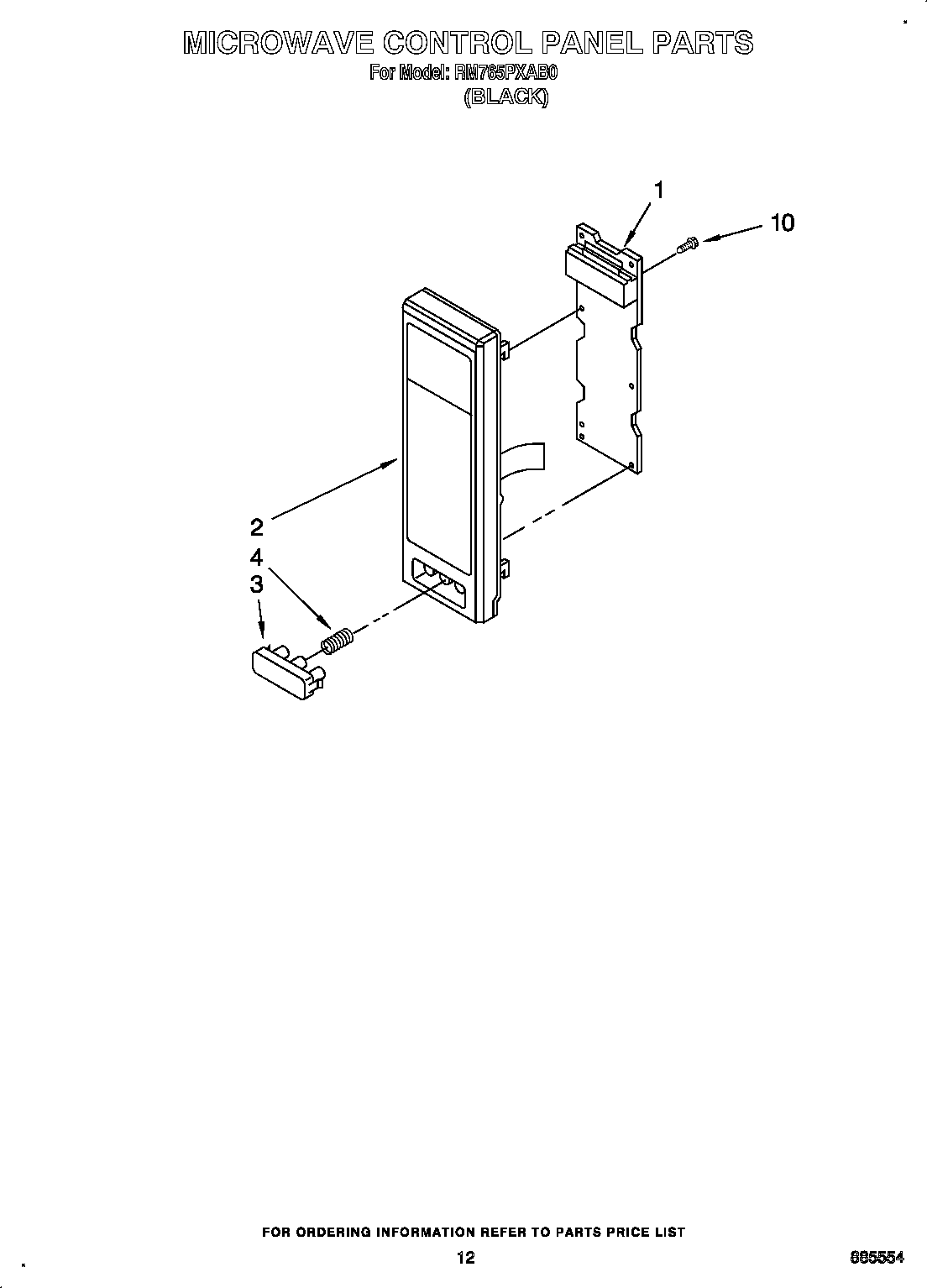 Whirlpool RM765PXAB0 microwave control diagram