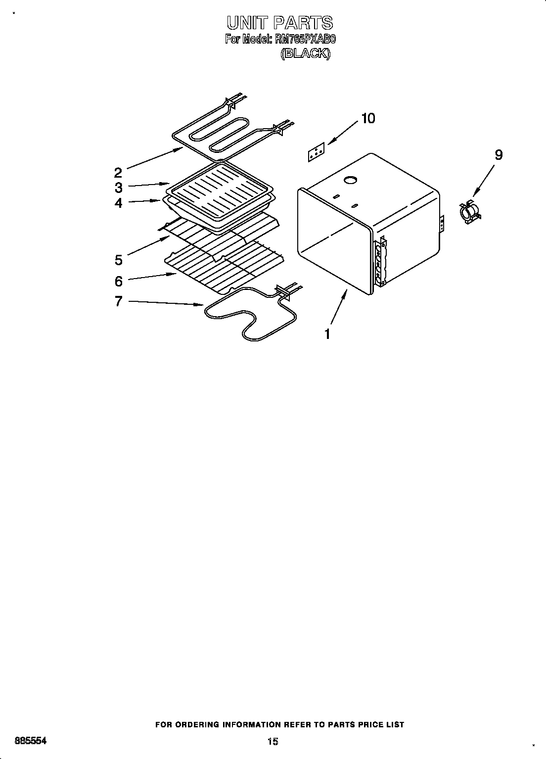Whirlpool RM765PXAB0 unit diagram