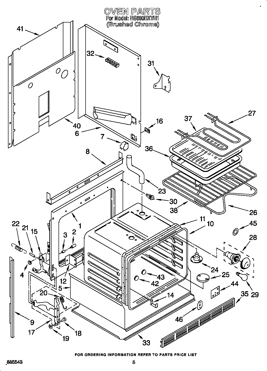 Whirlpool RS600BXYH1 oven diagram