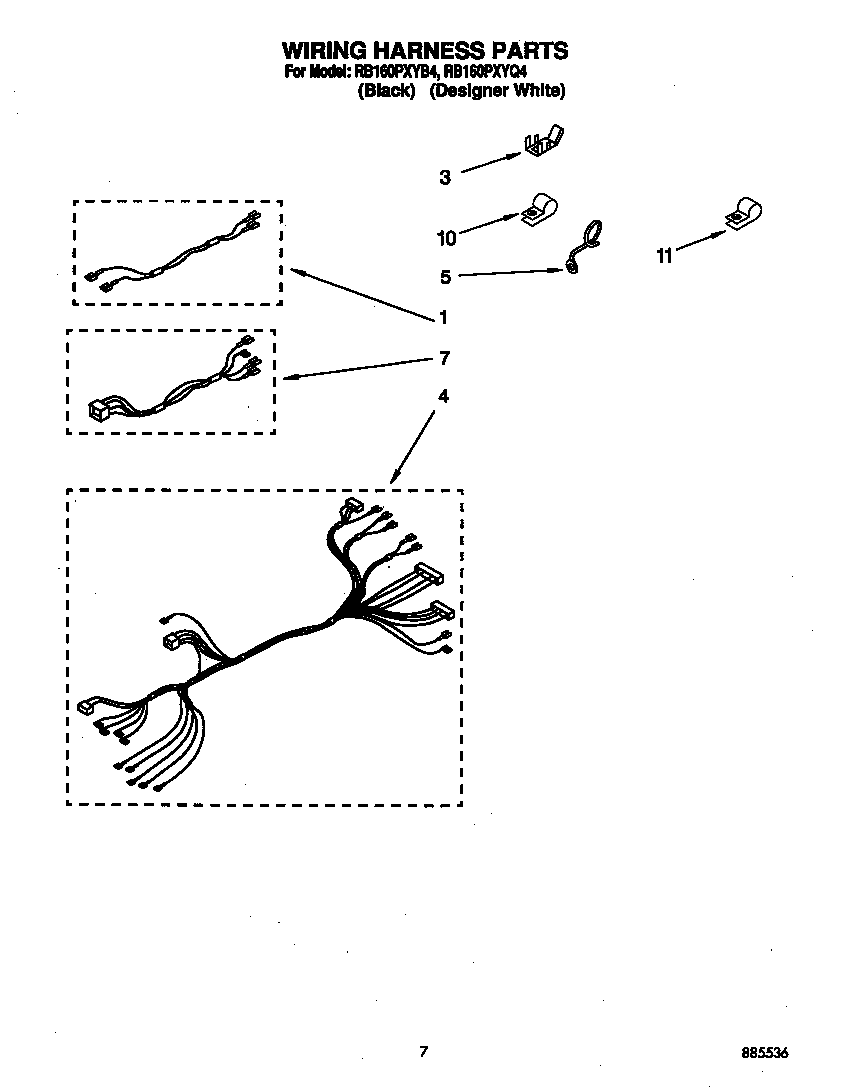 Whirlpool RB160PXYB4 wiring harness diagram