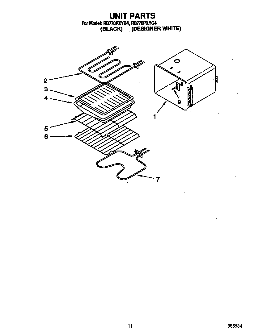Whirlpool RB770PXYB4 unit diagram