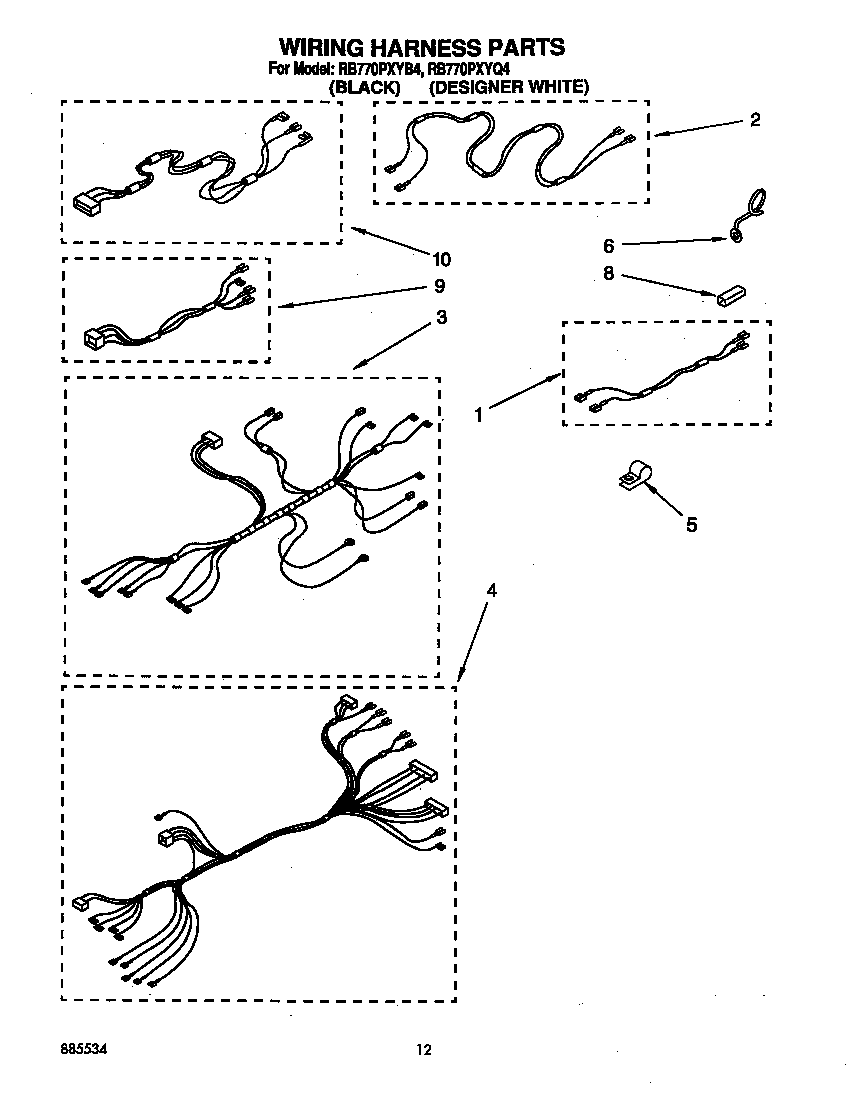 Whirlpool RB770PXYB4 wiring harness diagram