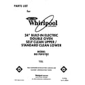 Whirlpool RB170PXYB2 front cover diagram