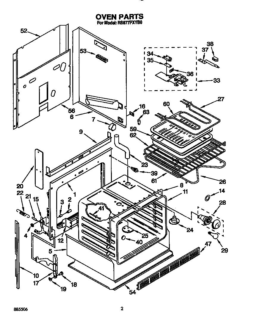 Whirlpool RS677PXYB0 oven diagram