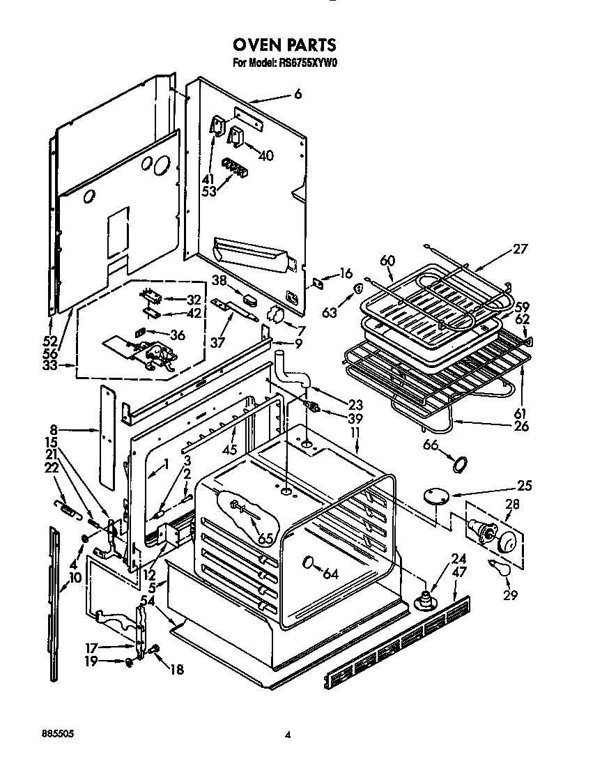 Whirlpool RS6755XYW0 oven diagram