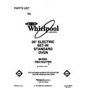 Whirlpool RS6105XYW0 front cover diagram