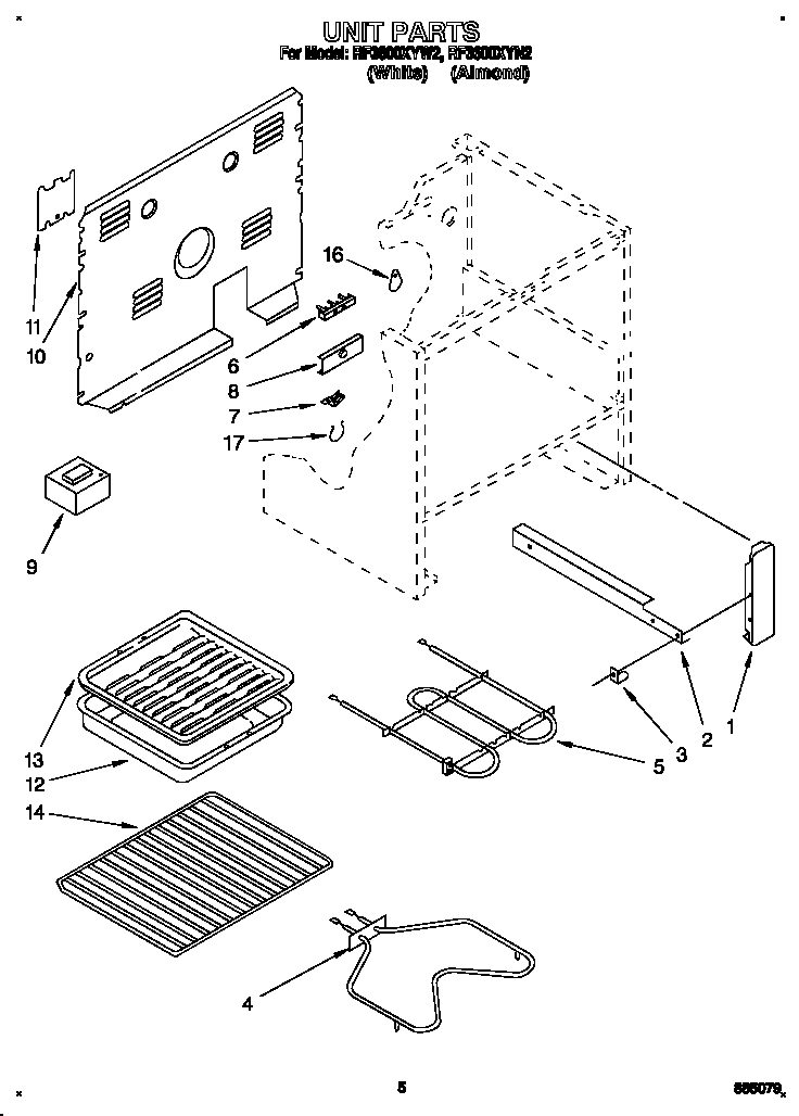 Whirlpool RF3600XYW2 unit diagram