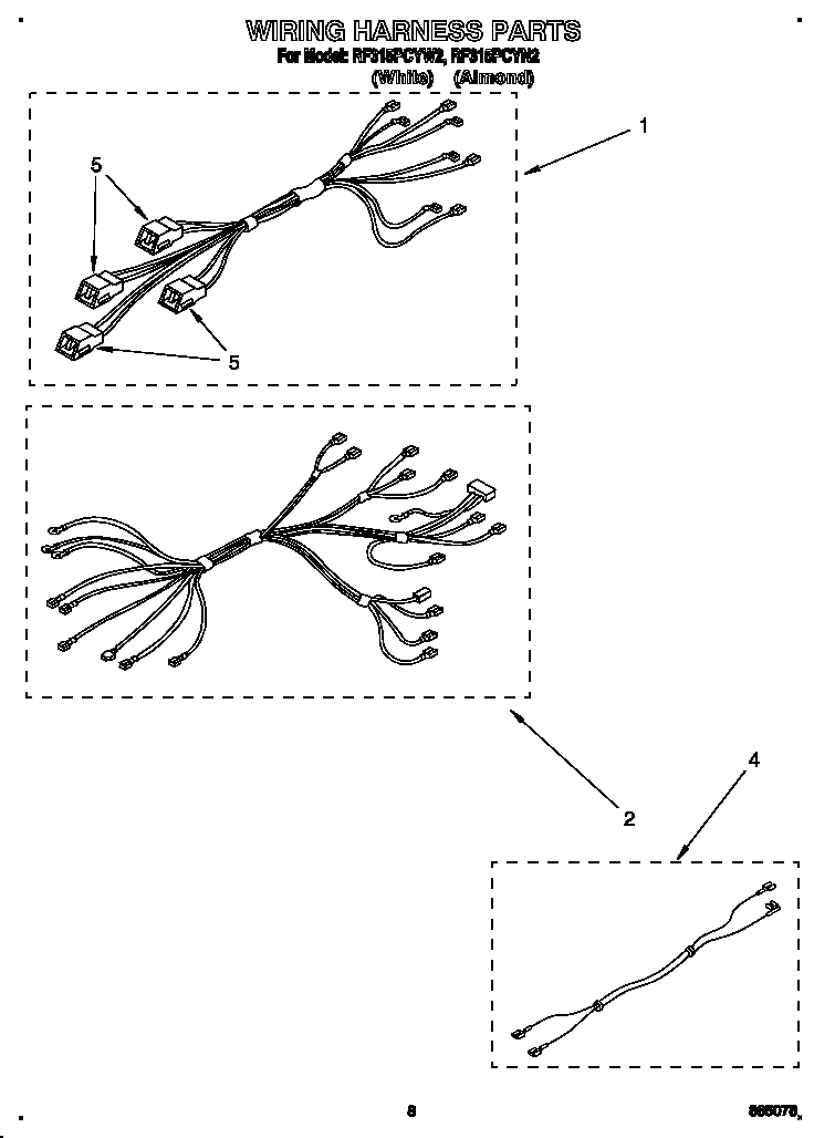 Whirlpool RF315PCYW2 wiring harness diagram