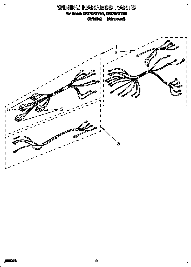 Whirlpool RF370PXYW2 wiring harness diagram